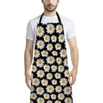 Daisy Flower Pattern Print Bib Apron With Pocket