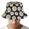 Daisy Flower Pattern Print Bucket Hat