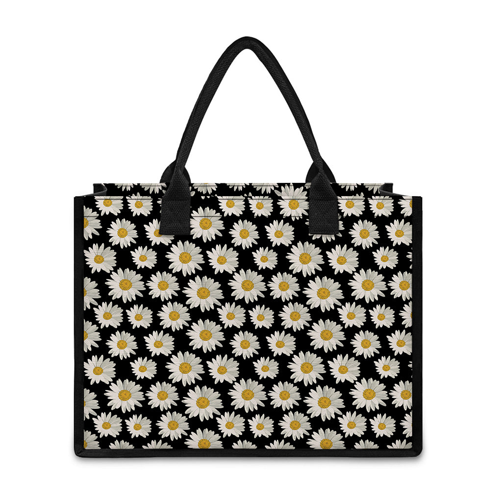 Daisy Flower Pattern Print Canvas Tote Bag