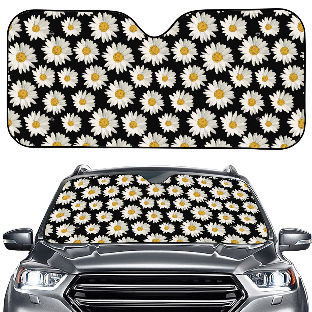 Daisy Flower Pattern Print Car Windshield Sun Shade