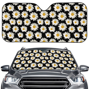 Daisy Flower Pattern Print Car Windshield Sun Shade