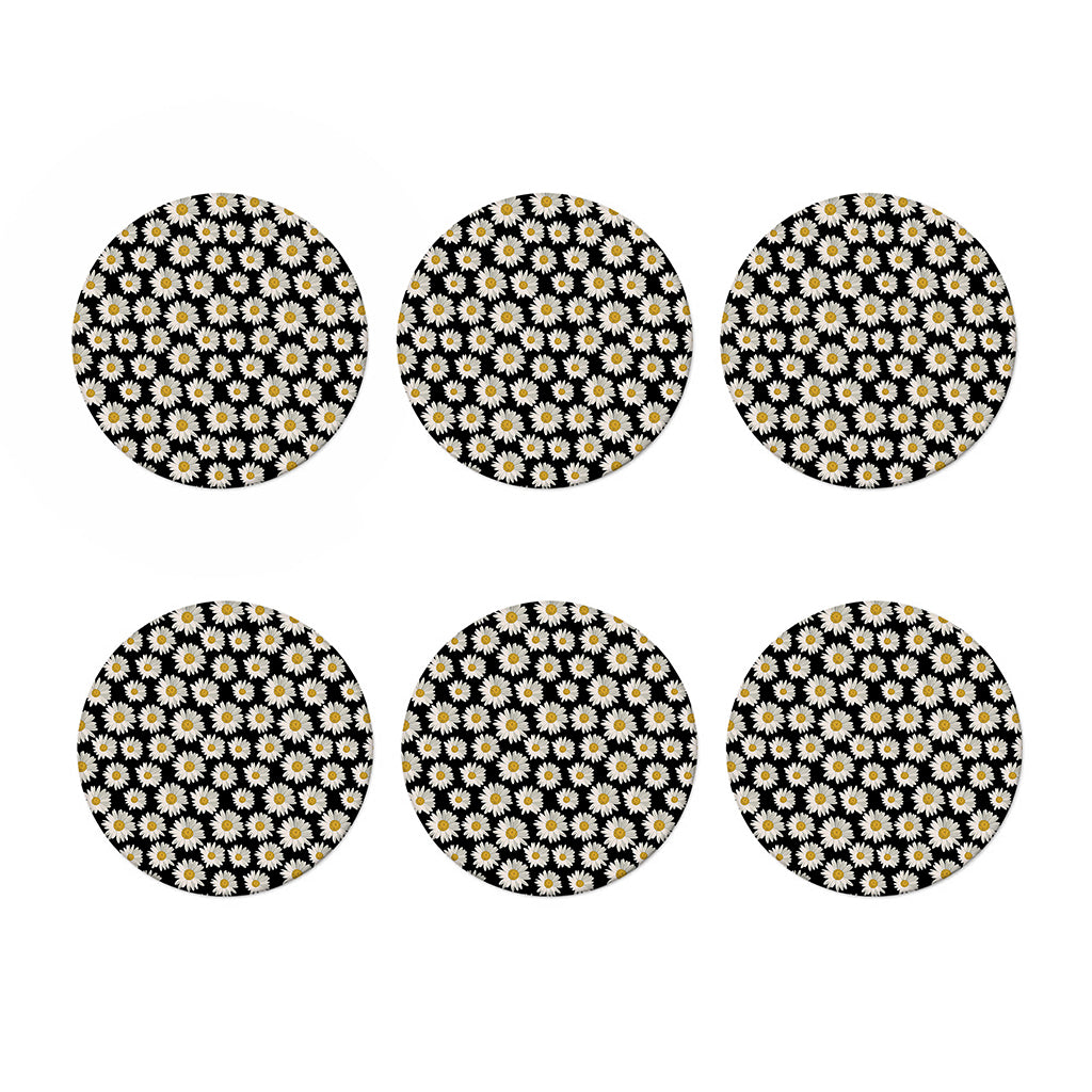 Daisy Flower Pattern Print Coaster Set