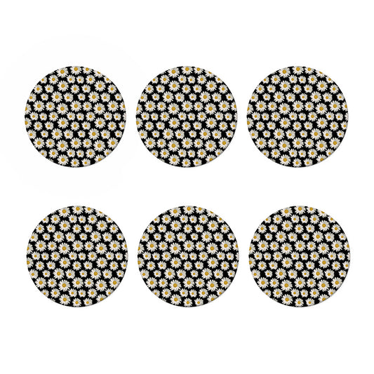 Daisy Flower Pattern Print Coaster Set