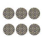 Daisy Flower Pattern Print Coaster Set