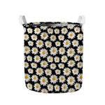 Daisy Flower Pattern Print Collapsible Laundry Basket