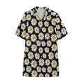 Daisy Flower Pattern Print Cotton Hawaiian Shirt