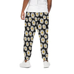 Daisy Flower Pattern Print Cotton Pants