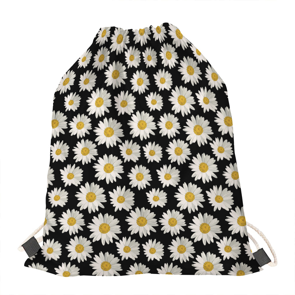 Daisy Flower Pattern Print Drawstring Bag