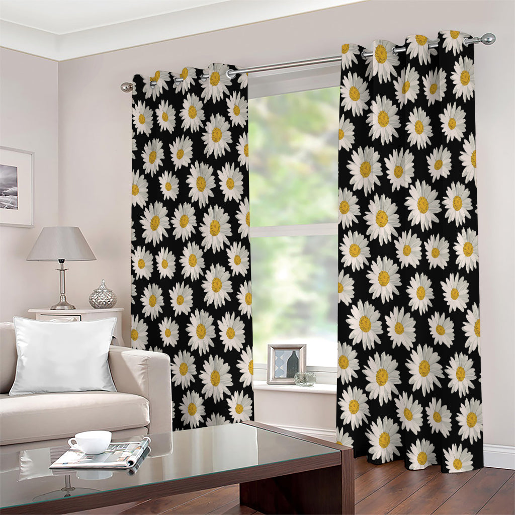 Daisy Flower Pattern Print Extra Wide Grommet Curtains