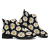 Daisy Flower Pattern Print Flat Ankle Boots