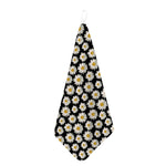 Daisy Flower Pattern Print Hand Towel