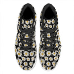 Daisy Flower Pattern Print High Top Leather Sneakers