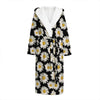 Daisy Flower Pattern Print Hooded Bathrobe