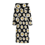 Daisy Flower Pattern Print Hooded Bathrobe