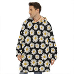 Daisy Flower Pattern Print Hoodie Blanket