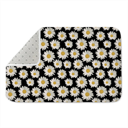Daisy Flower Pattern Print Indoor Door Mat