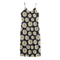 Daisy Flower Pattern Print Jersey Midi Cami Dress