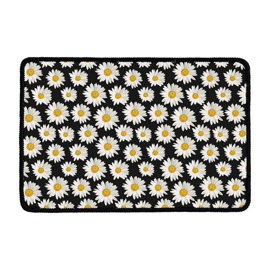 Daisy Flower Pattern Print Kitchen Mat