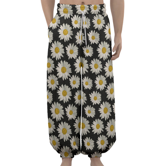 Daisy Flower Pattern Print Lantern Pants