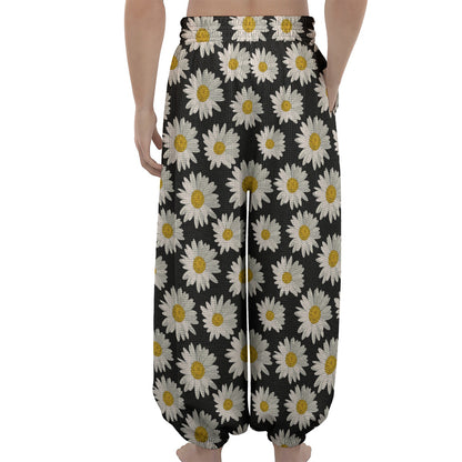 Daisy Flower Pattern Print Lantern Pants