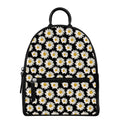 Daisy Flower Pattern Print Leather Backpack