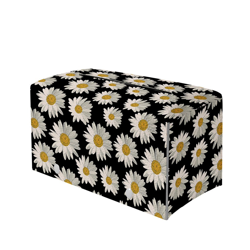 Daisy Flower Pattern Print Leather Tissue Box Cover