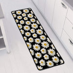 Daisy Flower Pattern Print Long Kitchen Mat
