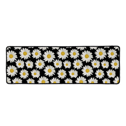 Daisy Flower Pattern Print Long Kitchen Mat