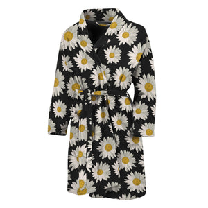 Daisy Flower Pattern Print Men's Bathrobe