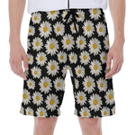 Daisy Flower Pattern Print Men's Beach Shorts
