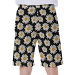 Daisy Flower Pattern Print Men's Beach Shorts