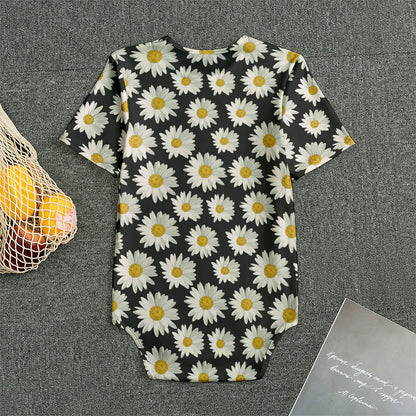 Daisy Flower Pattern Print Men's Bodysuit