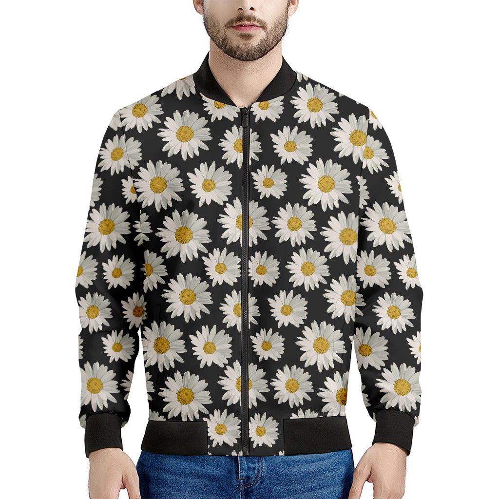 Daisy Flower Pattern Print Men's Bomber Jacket