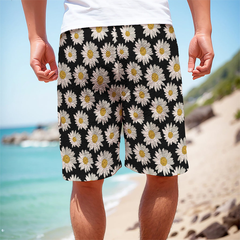 Daisy Flower Pattern Print Men's Cargo Shorts