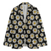 Daisy Flower Pattern Print Men's Cotton Blazer