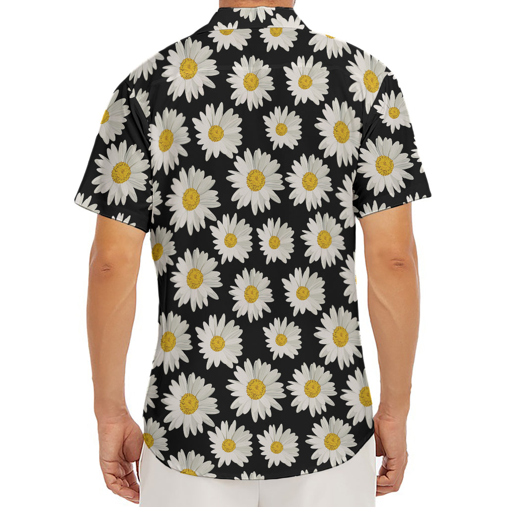 Daisy Flower Pattern Print Men's Deep V-Neck Shirt