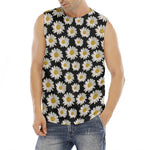 Daisy Flower Pattern Print Men's Fitness Tank Top