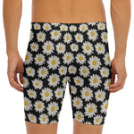 Daisy Flower Pattern Print Men's Long Boxer Briefs