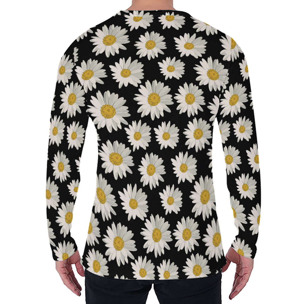 Daisy Flower Pattern Print Men's Long Sleeve T-Shirt