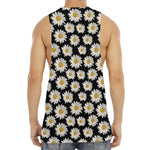 Daisy Flower Pattern Print Men's Muscle Tank Top