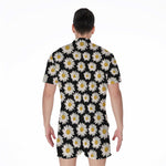 Daisy Flower Pattern Print Men's Rompers
