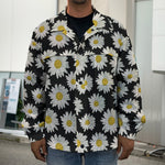 Daisy Flower Pattern Print Men's Shirt Jacket