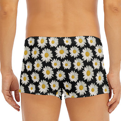Daisy Flower Pattern Print Men's Short Boxer Briefs