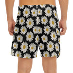 Daisy Flower Pattern Print Men's Split Running Shorts