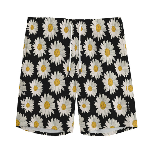Daisy Flower Pattern Print Men's Sports Shorts