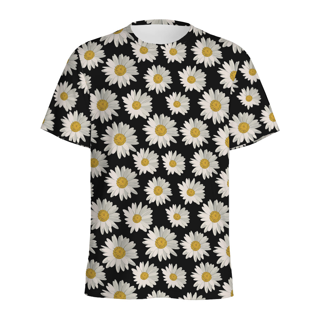 Daisy Flower Pattern Print Men's Sports T-Shirt