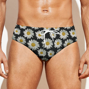 Daisy Flower Pattern Print Men's Swim Briefs