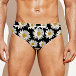 Daisy Flower Pattern Print Men's Swim Briefs
