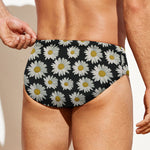 Daisy Flower Pattern Print Men's Swim Briefs