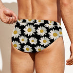 Daisy Flower Pattern Print Men's Swim Briefs